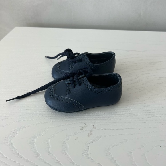 Baby Boy Leather Dark Navy Little Shoes. Size 18. NEW - Picture 4 of 8